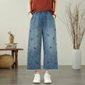 Women's Embroidered Butterfly Loose Denim Jeans Style 1 – AdriaPulse