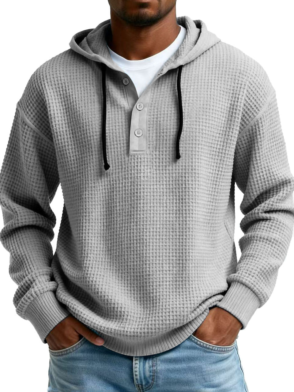Men's Ribbed Hooded Half-Zip Sweater – Slim Fit