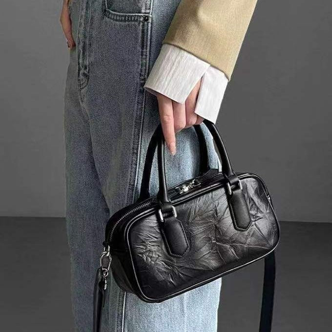 Women's Retro Genuine Leather Crossbody Pillow Bag | AdriaPulse