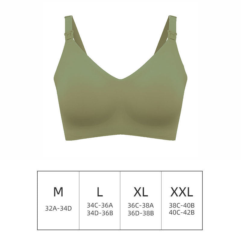 Women's Glossy Seamless Maternity Bra – Soft Nylon Wireless Nursing Bra