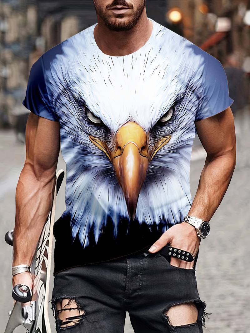 Eagle Print T-Shirt | Oversized Digital Print Tee – XS to 5XL