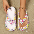 Women's Thick Sole Flip-Flops – Patterned Summer Slippers