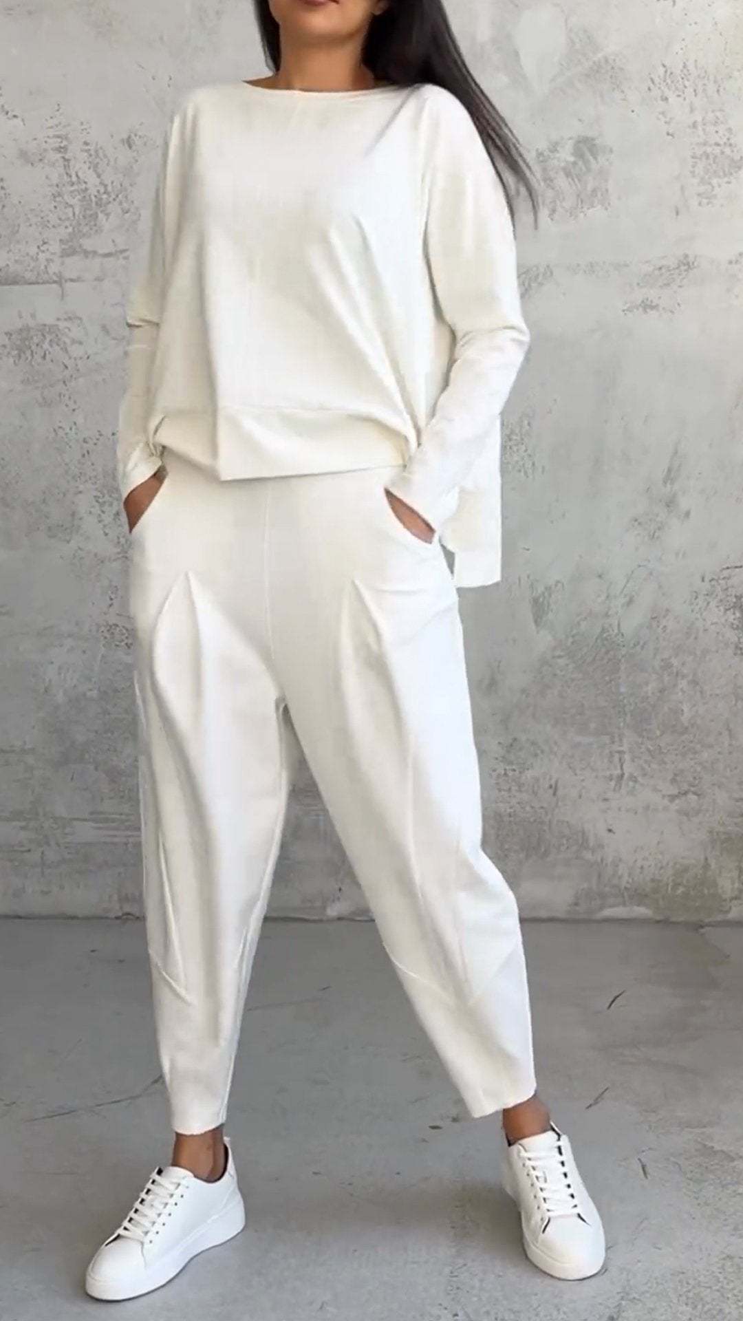 Women's Raglan Sleeve Top & Harem Pants Set – Casual Pocket Co-ord