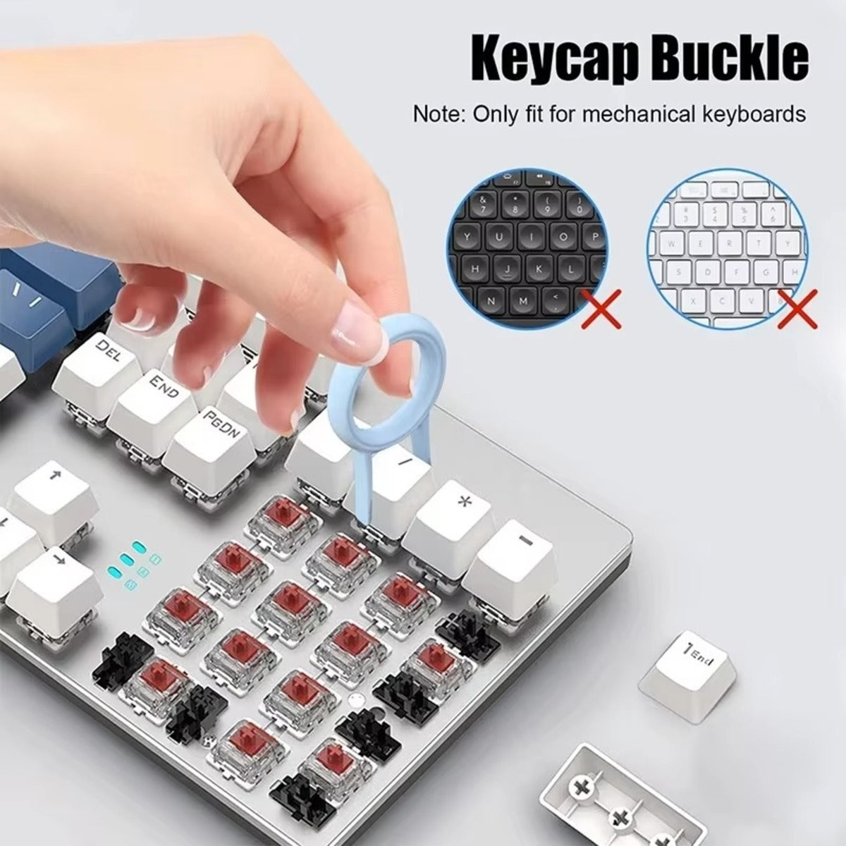 7-in-1 Keyboard Cleaner Brush Kit – Multifunctional Cleaning Set with Keycap Puller | Blue & Pink