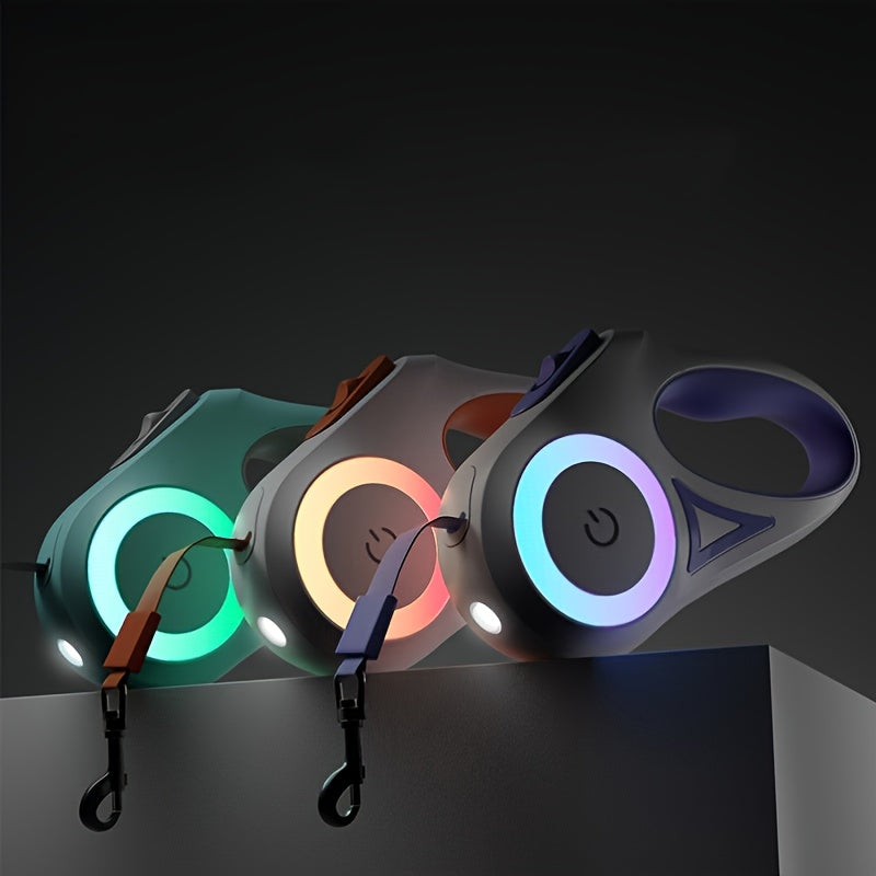 Retractable Dog & Cat Leash with LED Light – 3m & 5m