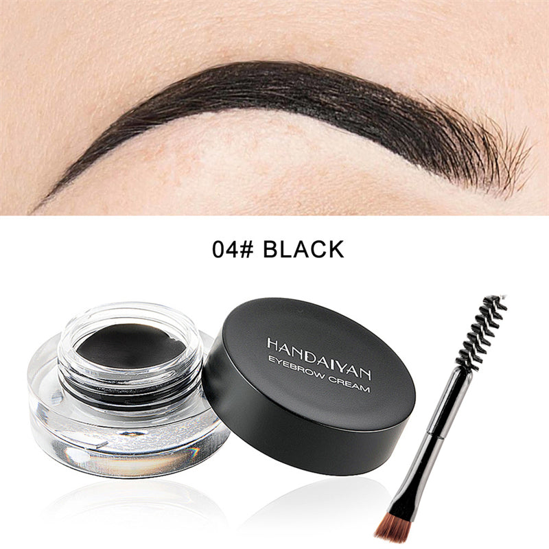 Waterproof Eyebrow Dye Cream Set – Long-Lasting Color with Brush & Jam