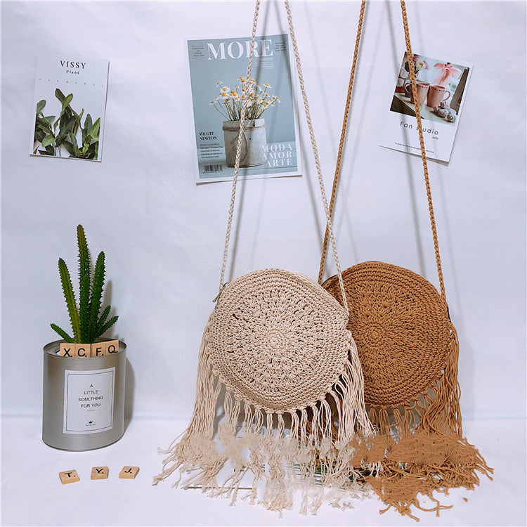  Round Tassel Cotton Rope Messenger Bag  – AdriaPulse