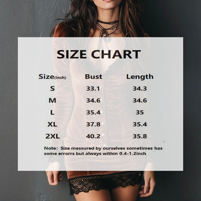 Women's V-Neck Bodycon Mini Dress – Lace Trim Button Detail Long Sleeve Spring Summer Dress