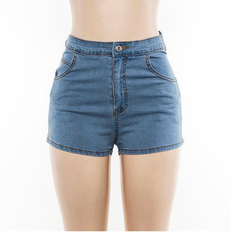 Shorts en jean taille haute pour femme – Short en jean bleu classique | Style de tous les jours