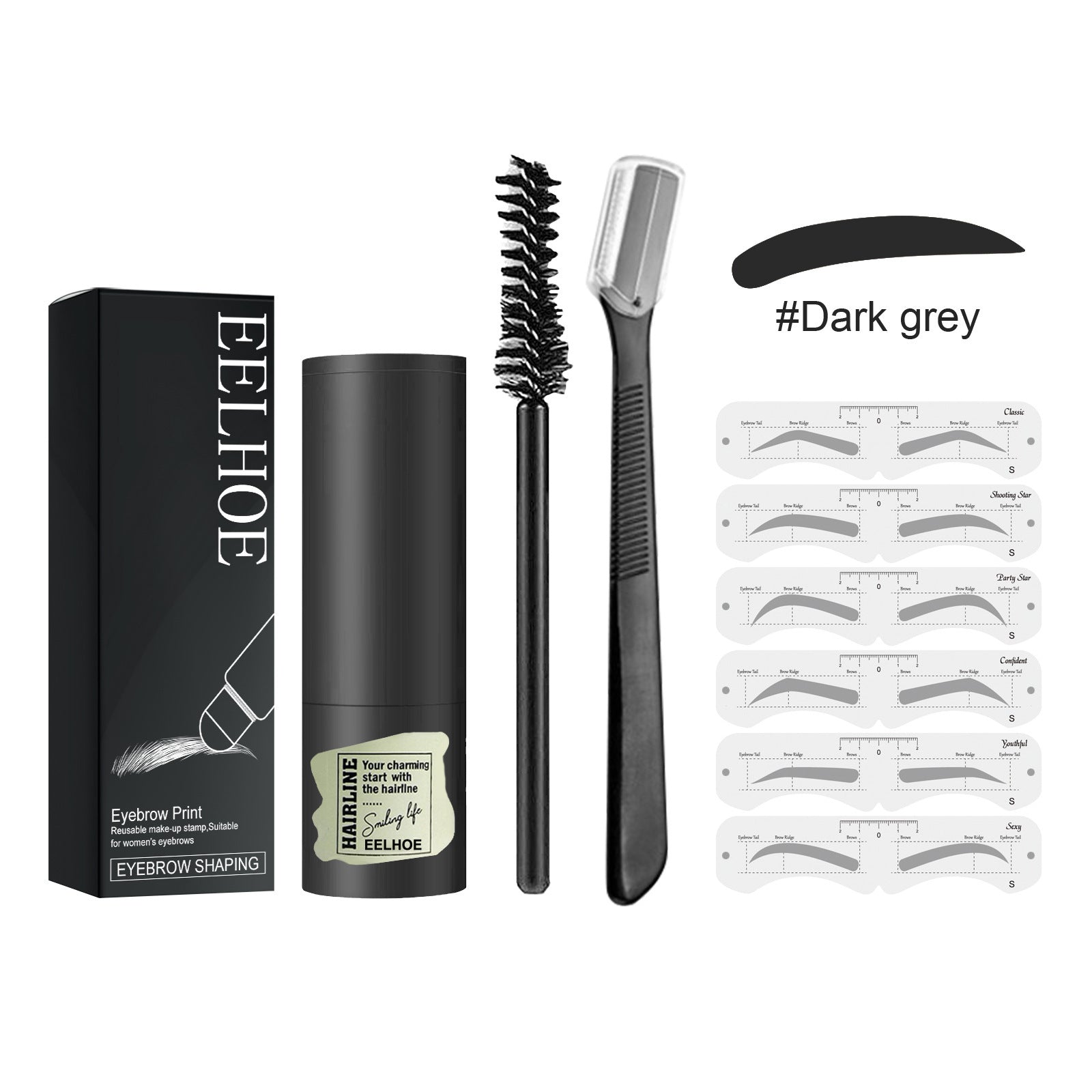 Eyebrow Print Set Natural Quick Eyebrow Stencil Makeup Dark Brown – AdriaPulse"