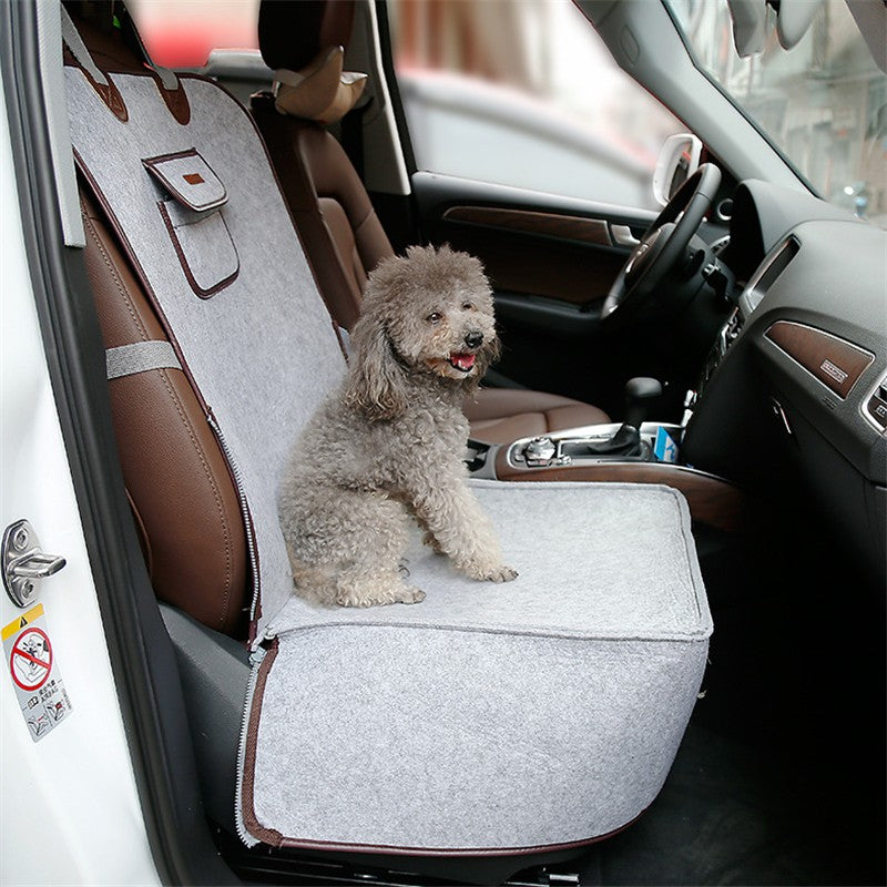 Dual-Purpose Pet Car Seat Cushion – Waterproof Nylon, Adjustable Strap, 45x45x58cm