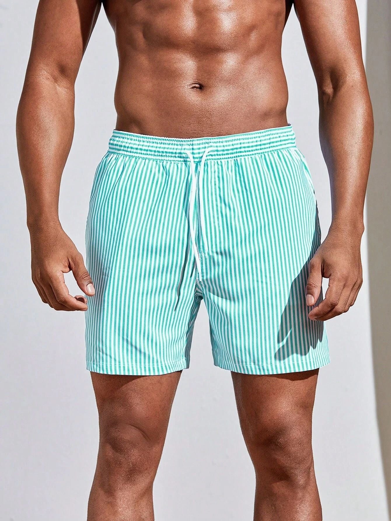 Men 3D Striped Print Beach Shorts Lightweight Summer Casual Pants AdriaPulse
