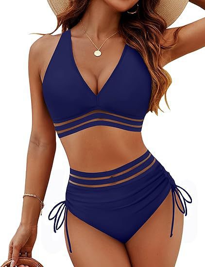 Women's High Waist Bikini Set Cut-Out Print Plus Size –  | AdriaPulse