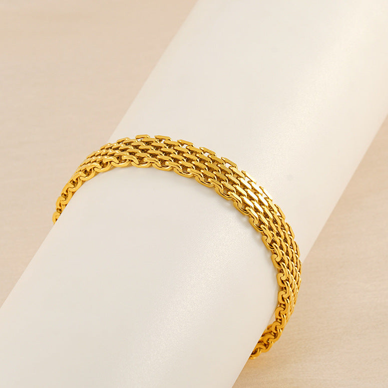 Damen Kettenarmband Business Casual Gold Silber Metall Armband Schmuck
