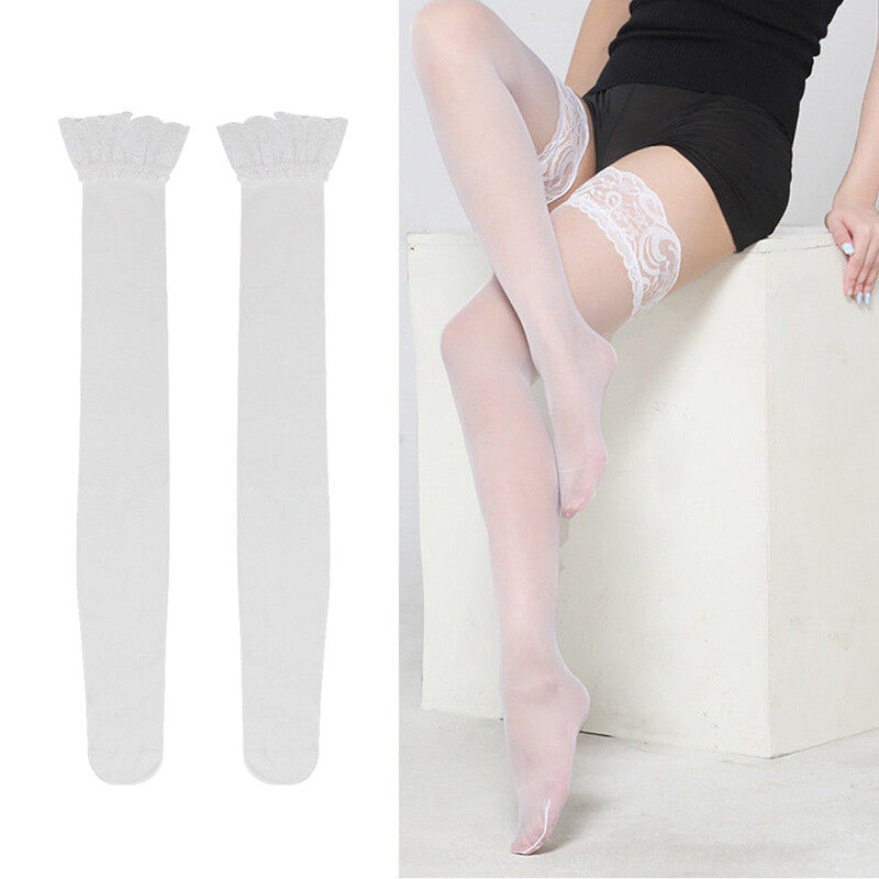 Women's Lace Garter Belt & Thigh High Stockings Set – Bridal Lingerie