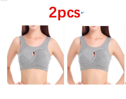 Plus Size Wire-Free Cotton Bra With Removable Padding