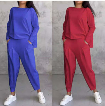 Women's Raglan Sleeve Top & Harem Pants Set – Casual Pocket Co-ord