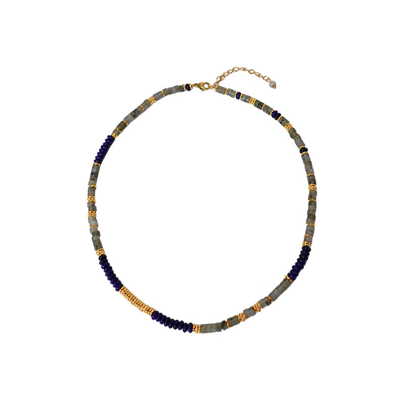 Women's Retro Beaded Clavicle Necklace – Geometric Pendant | AdriaPulse