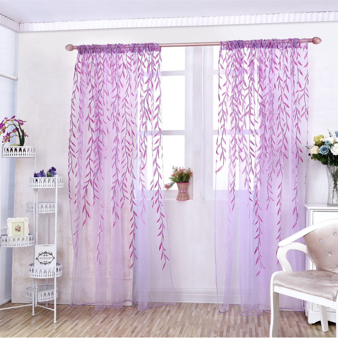 Wicker Offset Printing Curtain Purple AdriaPulse