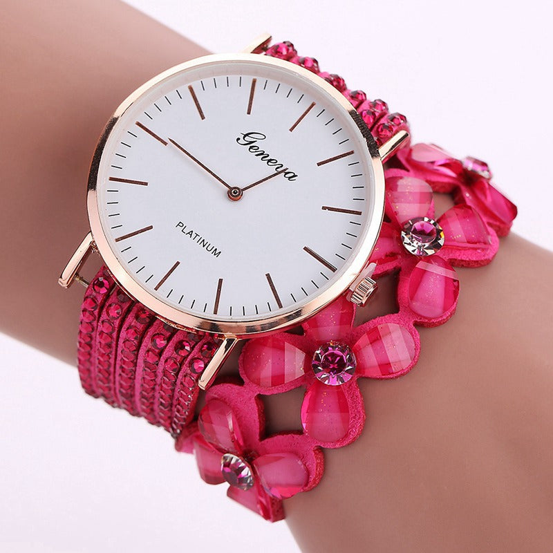Women's Floral Quartz Bracelet Watch Elegant Dress Watch –  | AdriaPulse