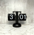 Black Retro Flip Clock-Internal Gear Operated Flip Home Clock