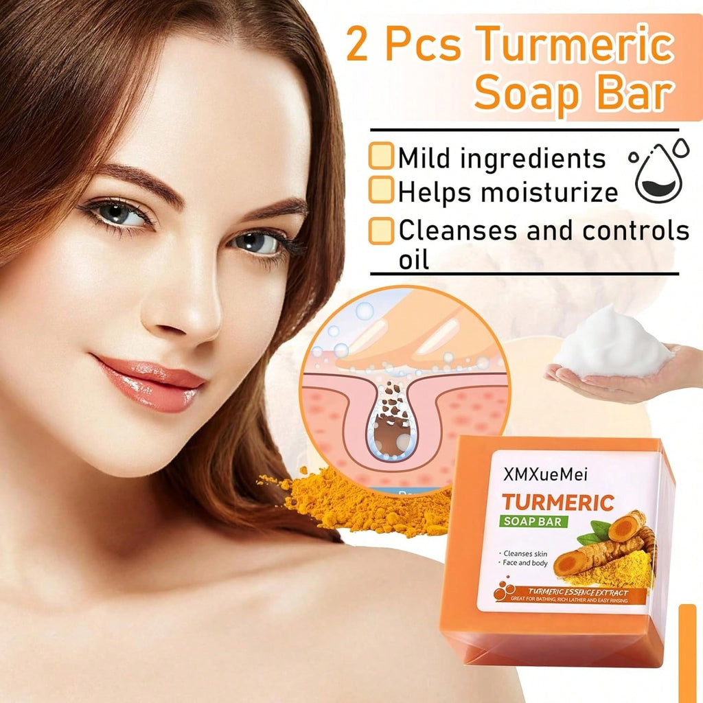"Turmeric Brightening Soap Natural Glow Dark Spot Corrector Bar 100g – AdriaPulse"