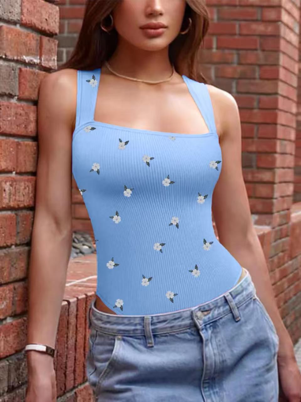 Lot de 3 nouvelles combinaisons d'été pour femmes, imprimé cerises bleu bébé, style vintage chic