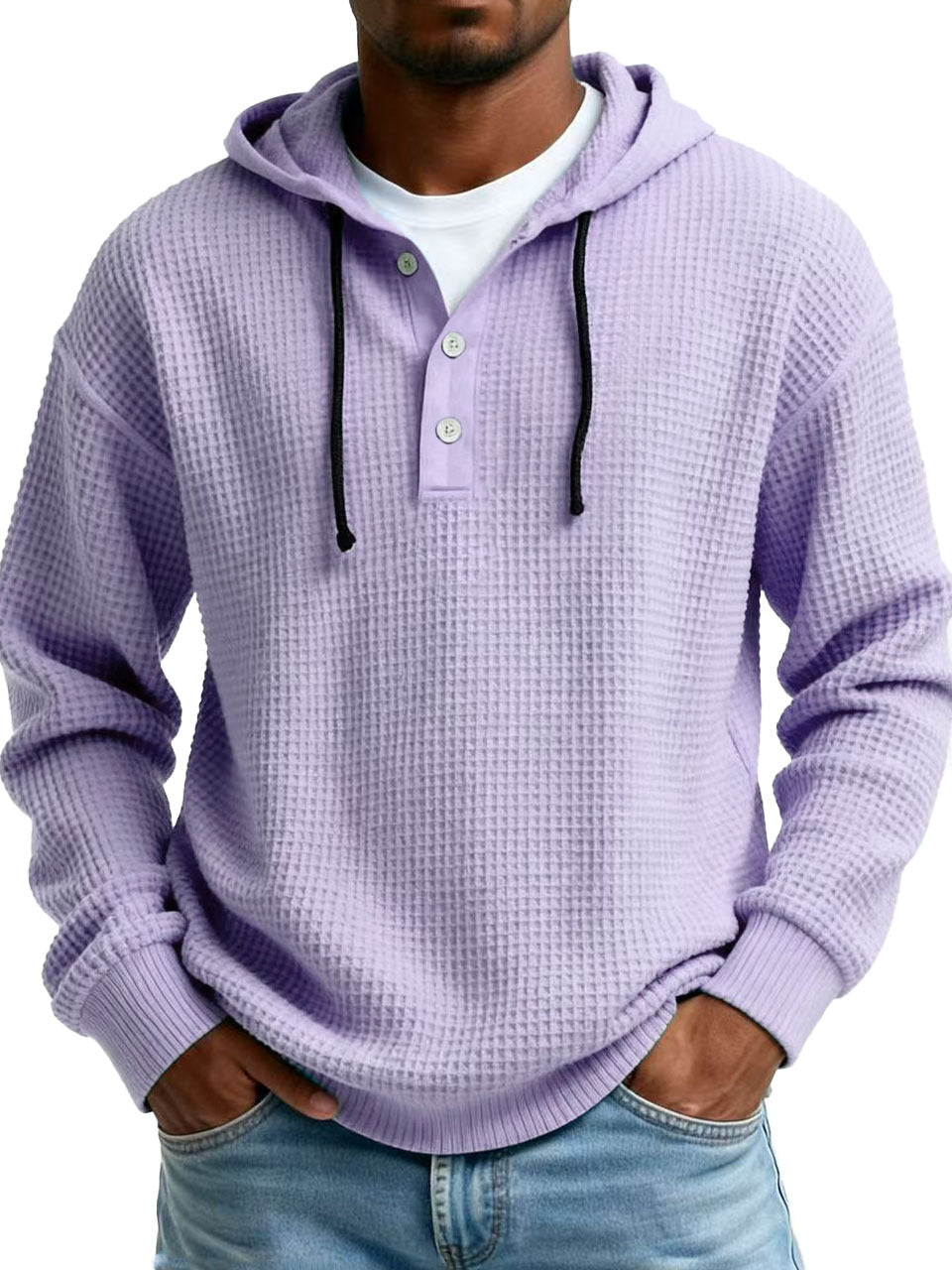 Men's Ribbed Hooded Half-Zip Sweater – Slim Fit