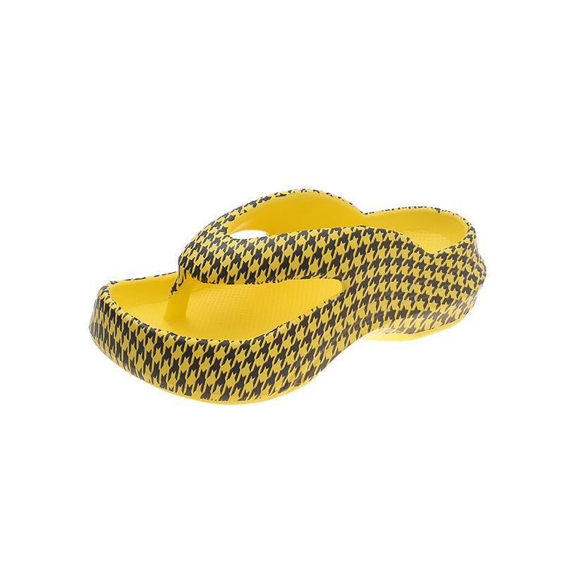 Damen-Flip-Flops mit dicker Sohle aus EVA – gestreifte Outdoor-Slipper