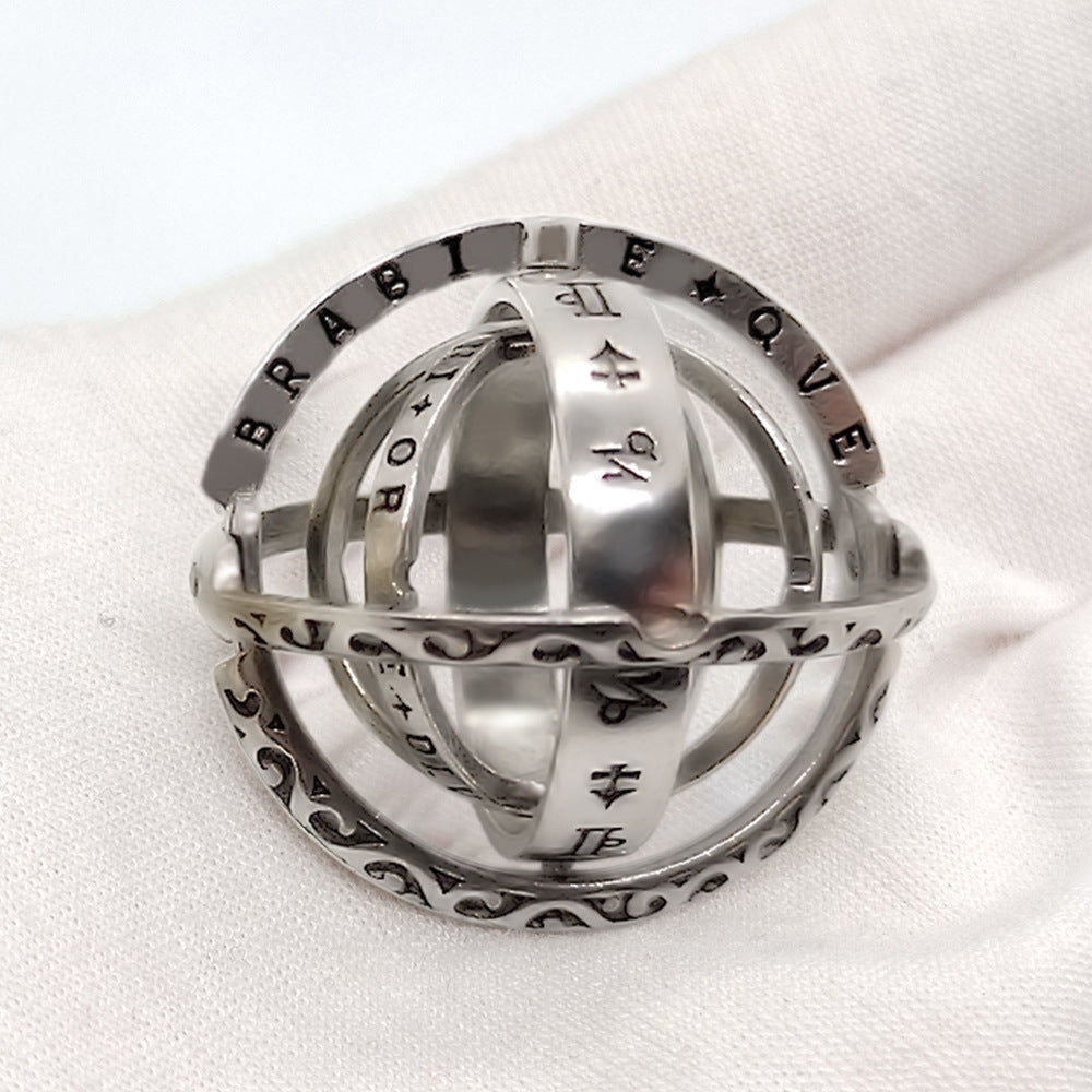 Astronomical Ball Ring & Necklace – Rotating Universe Globe Jewelry