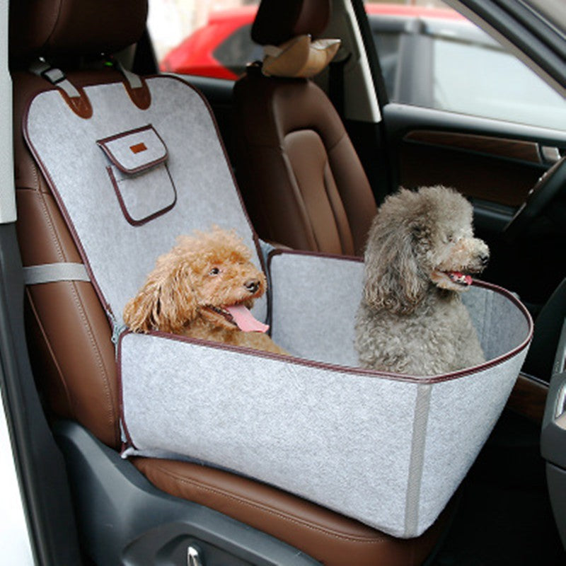 Dual-Purpose Pet Car Seat Cushion – Waterproof Nylon, Adjustable Strap, 45x45x58cm