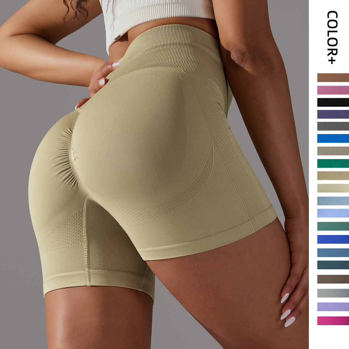Short de Yoga sans Coutures Taille Haute pour Femme – Contrôle du Ventre | AdriaPulse