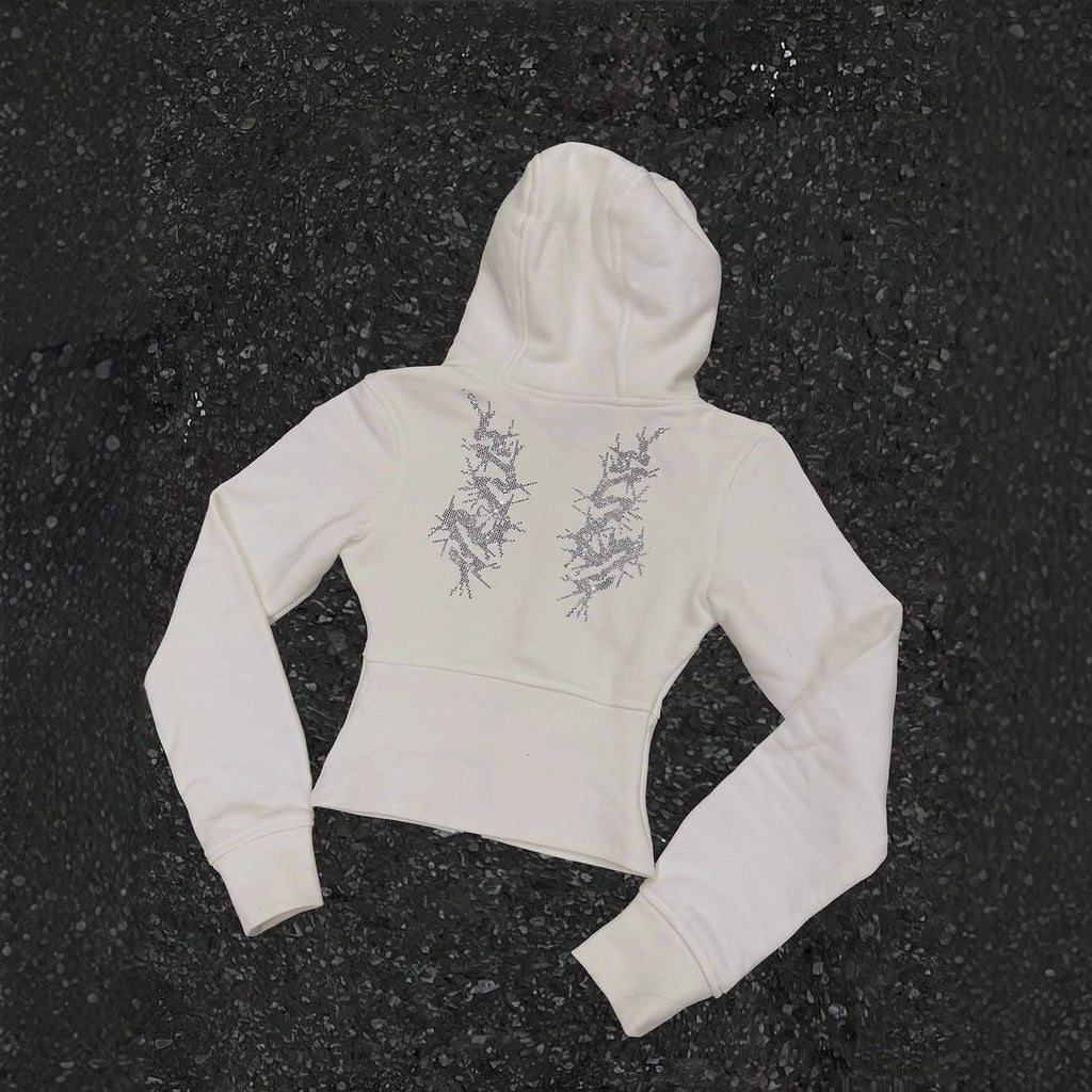 Y2K High-Street Trendy Rivet Straight Hoodie In Harajuku Style