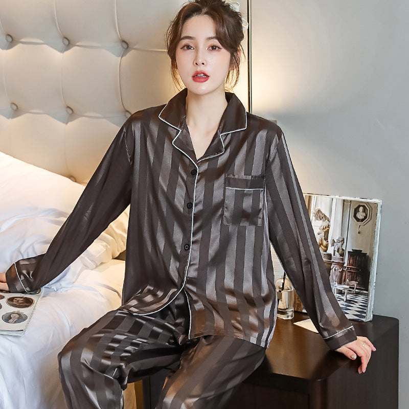 Couples Ice Silk Pajama Set – Soft Cotton Loungewear for Women & Men – AdriaPulse"