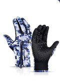 Gants d'hiver à écran tactile pour la moto, imperméables, avec doublure polaire