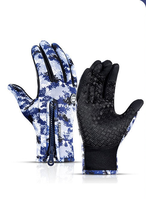Gants d'hiver à écran tactile pour la moto, imperméables, avec doublure polaire