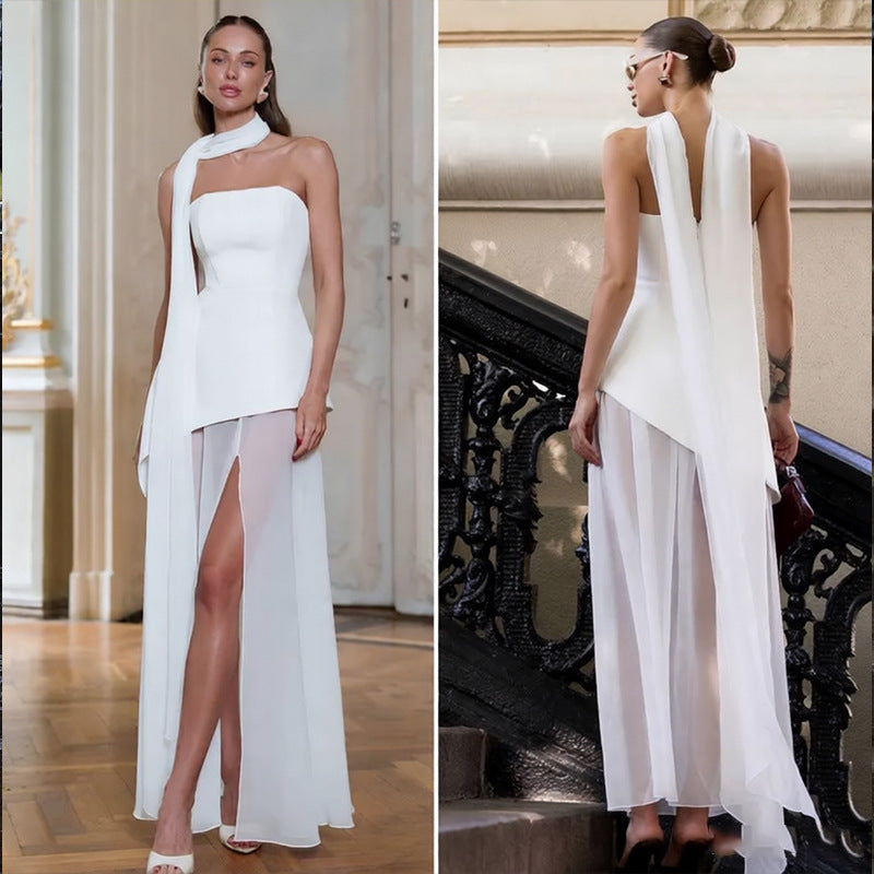 Women's Strapless Chiffon A-Line Dress AdriaPulse