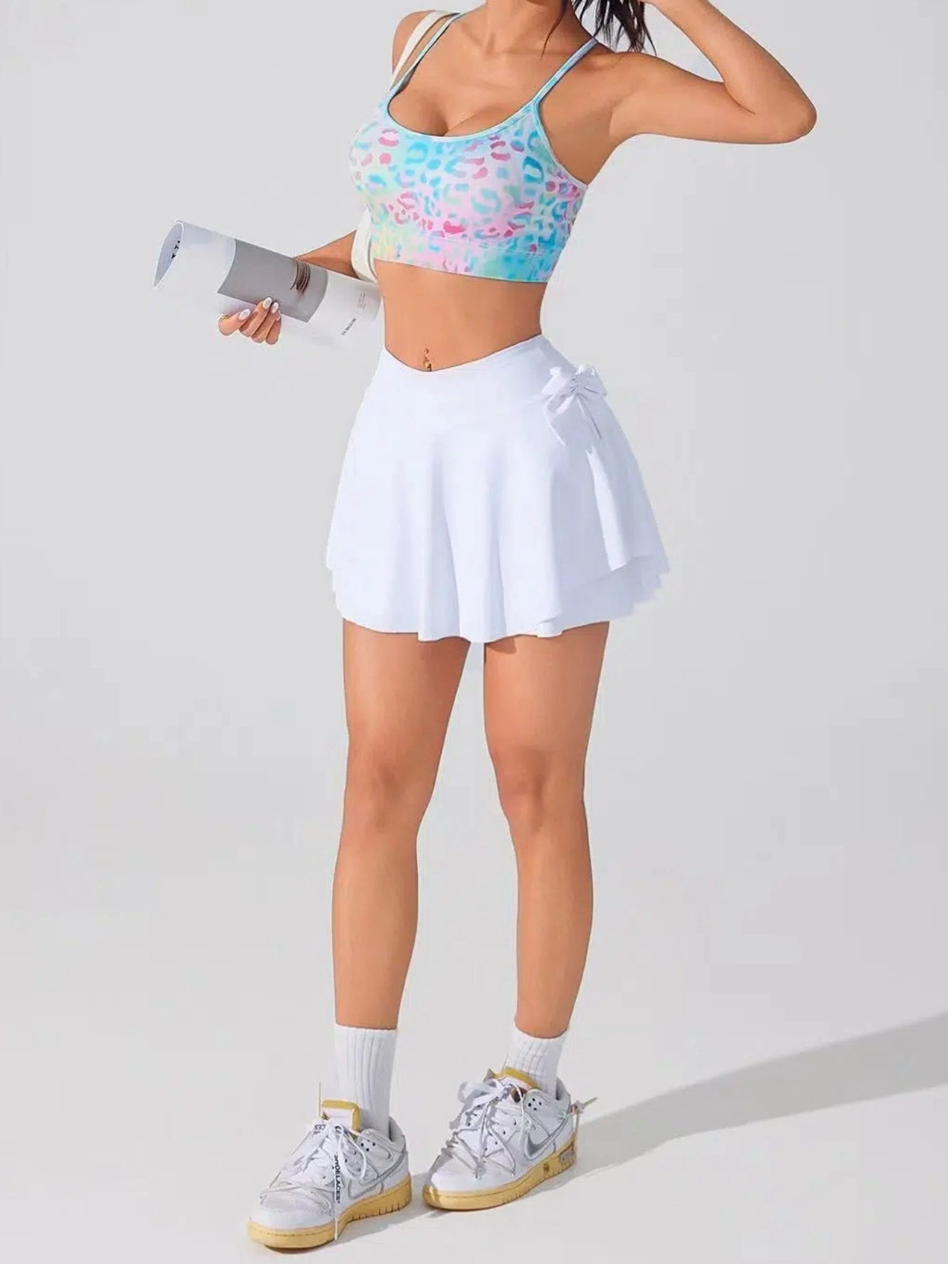 Women's Cross Strap Floral Print Sports Bra AdriaPulse