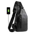 Men's Leather Crossbody Messenger Bag – Vintage Chest Sling Bag for Business & Casual
