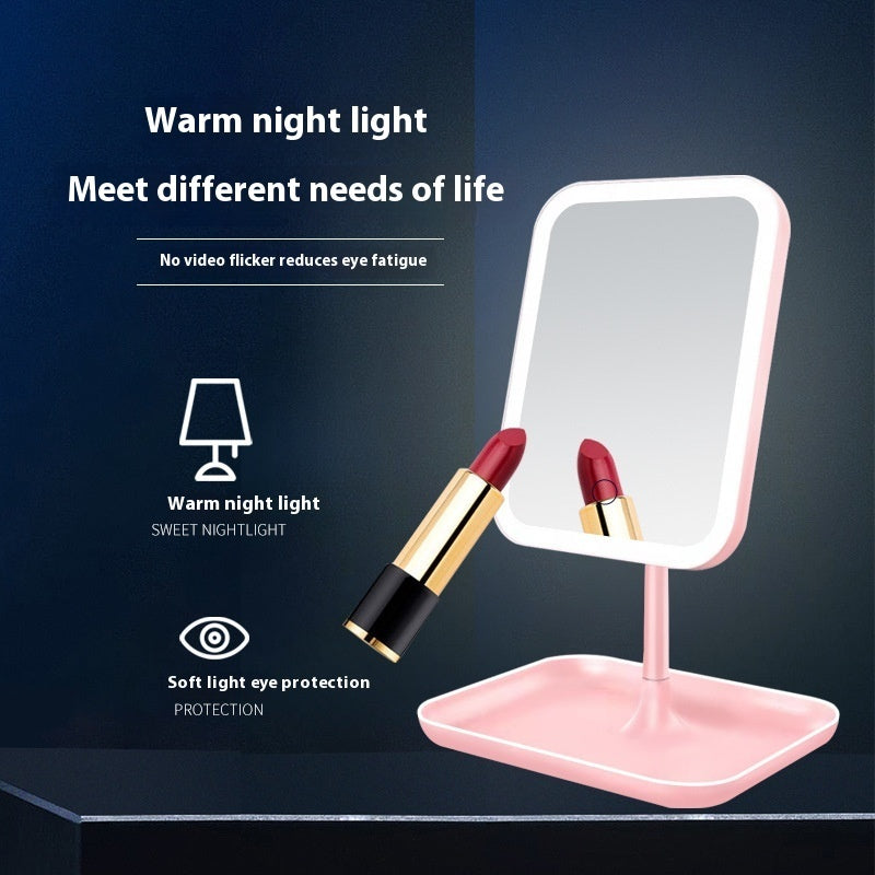 Portable Smart LED Makeup Mirror – Lighted Vanity Mirror for Flawless On-the-Go Makeup | Pink
