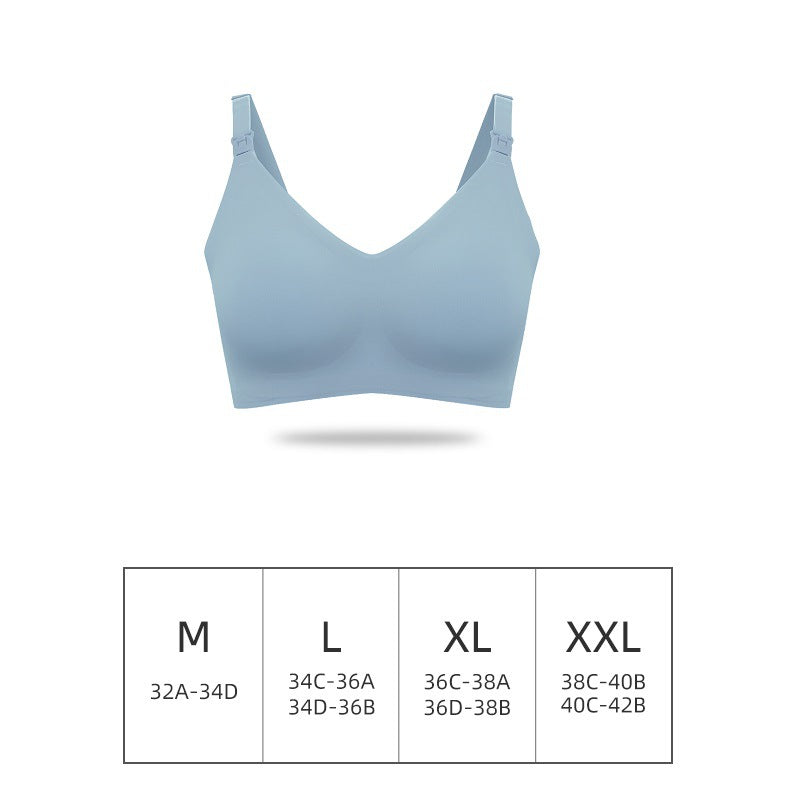 Women's Glossy Seamless Maternity Bra – Soft Nylon Wireless Nursing Bra