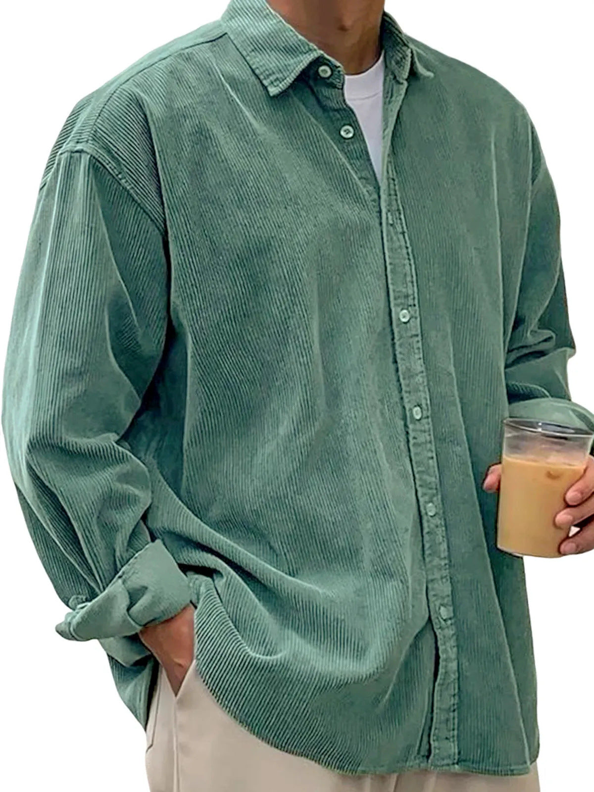 Casual Loose Men's Thick Shirt Jacket – 12 Colors S–5XL