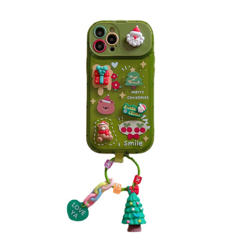 Christmas Phone Case – 3D Santa & Elk Pendant | iPhone XR to 15 Pro Max