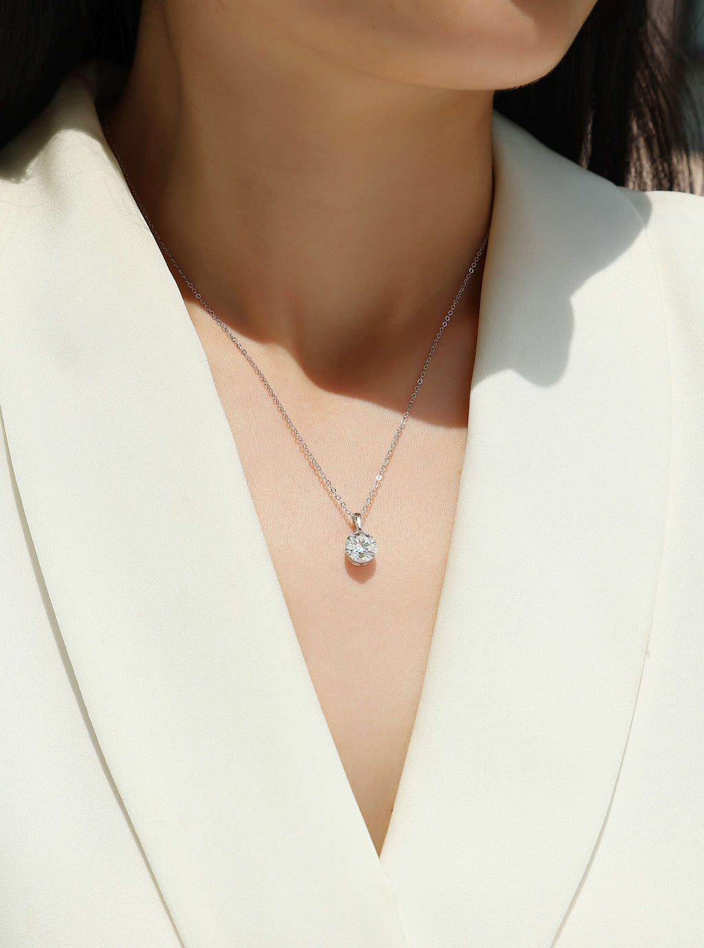 2 Carat Moissanite Star Pendant Necklace – S925 Silver Platinum-Plated