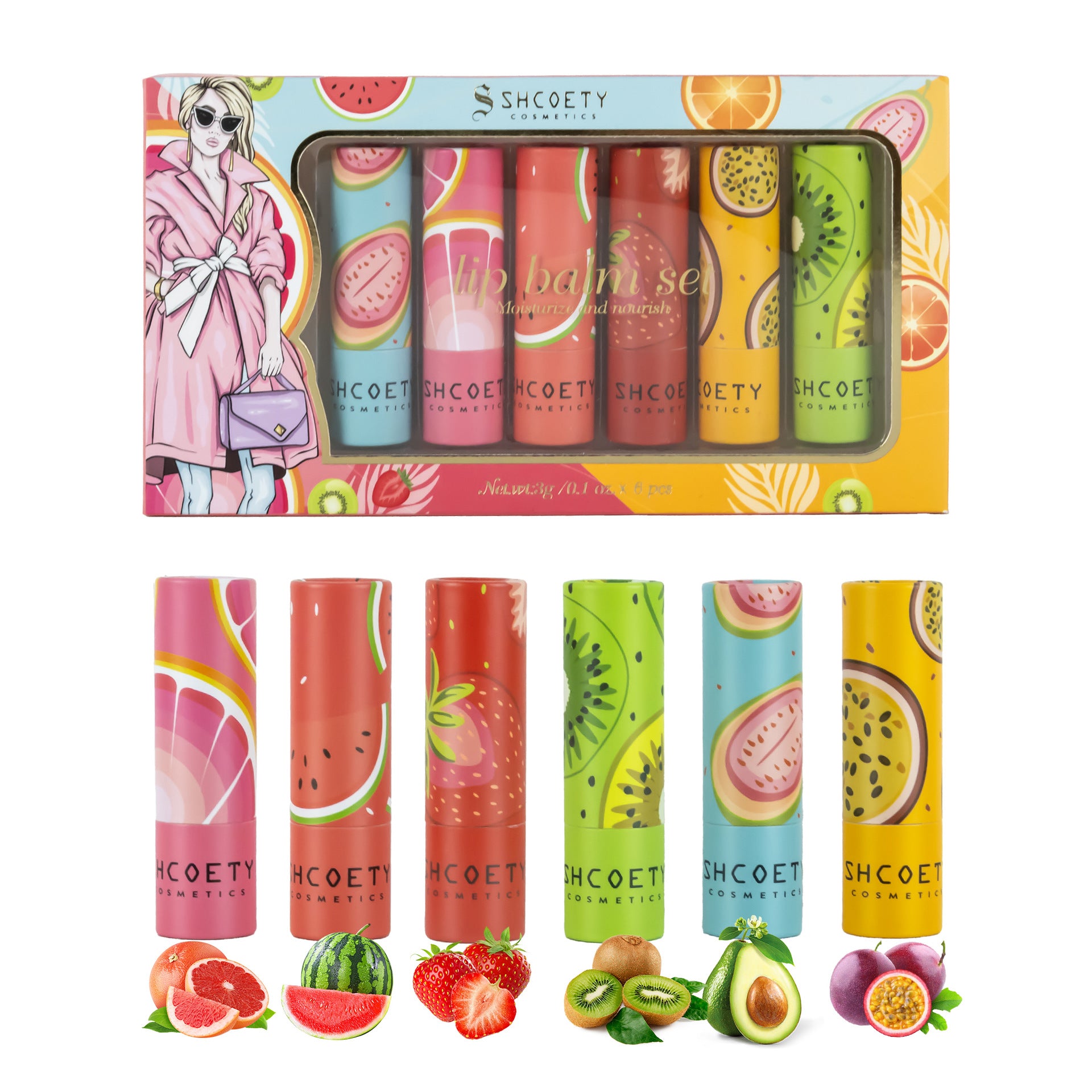 Nourishing Lipstick Set – 6pcs Long-Lasting & Exfoliating Lip Color