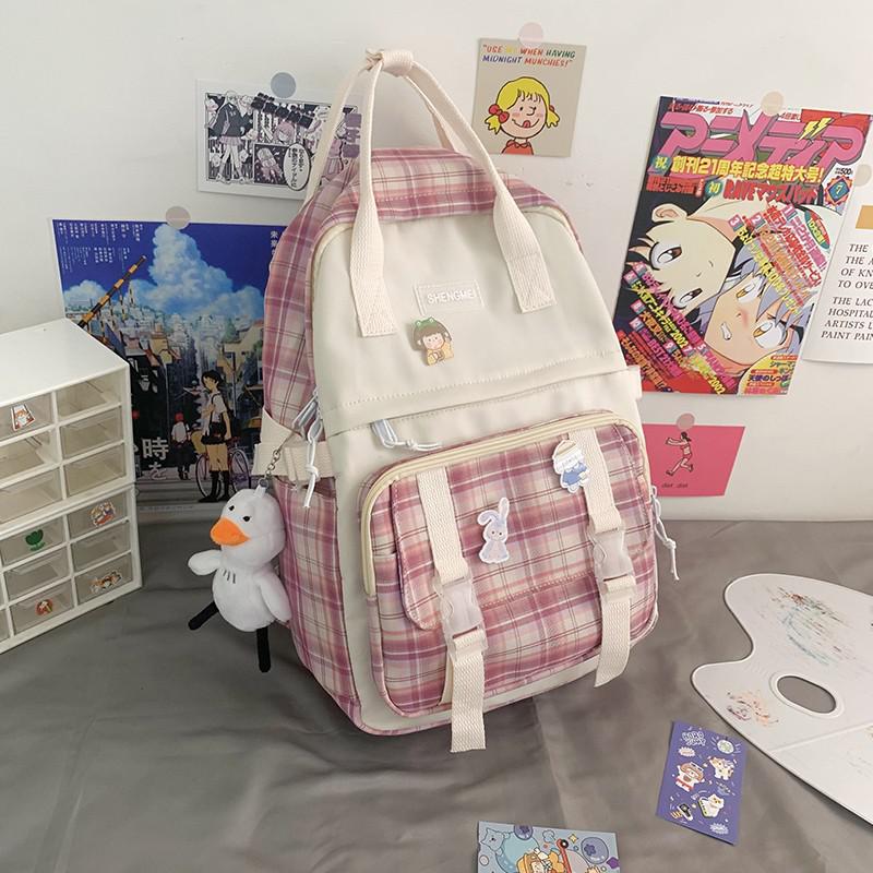 Schultasche, Kleiner Rucksack, Karierter Rucksack