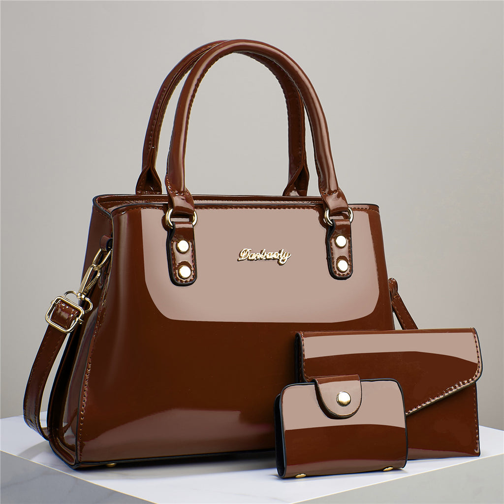 Women's Fashion Shoulder Bag Set | 3-Piece Messenger Bag – Handbag + Mini Bag + Card Holder