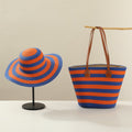 Women's Straw Beach Sun Hat & Shoulder Bag Set – Hand-Woven Boho Summer Accessory