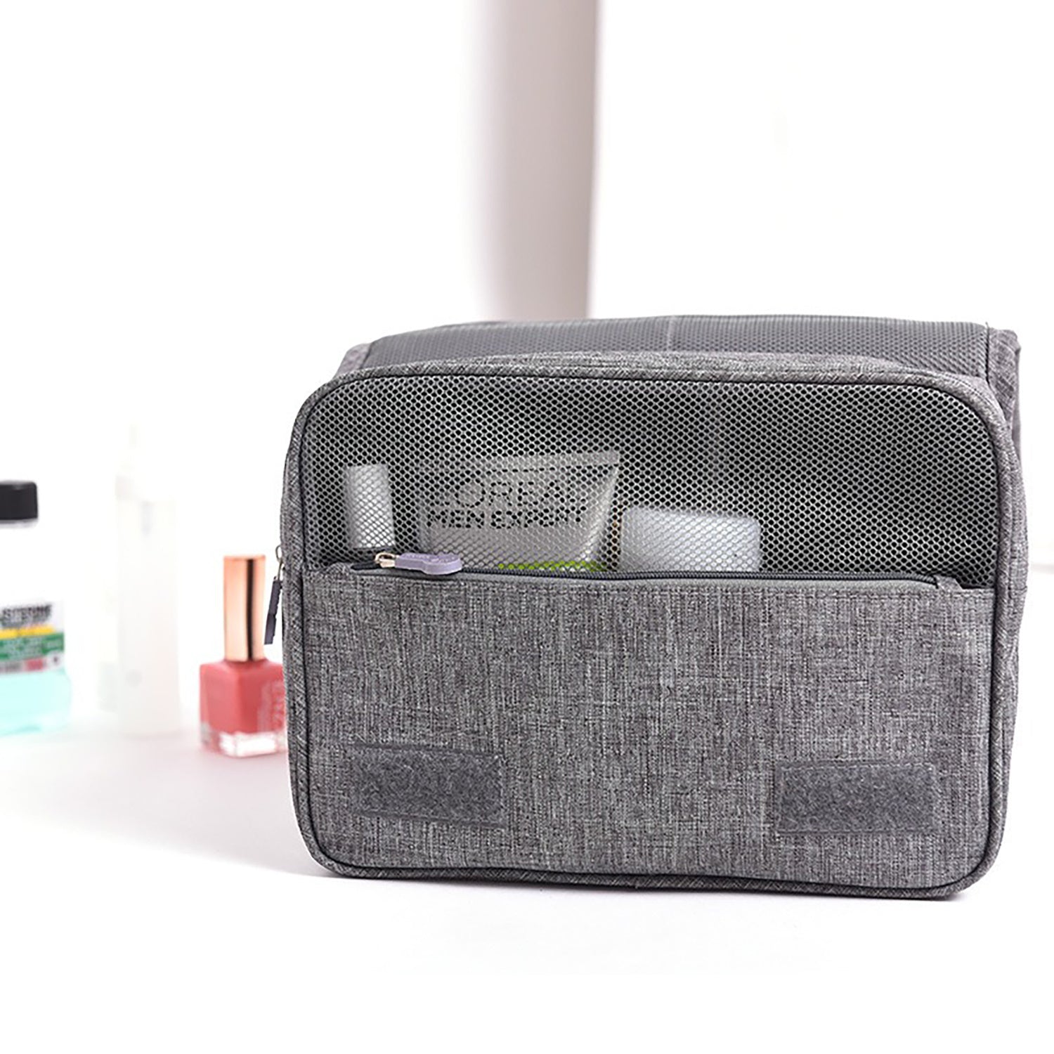 Kulturbeutel zum Aufhängen auf Reisen – Wasserdichter großer Make-up- und Waschbeutel-Organizer mit 360°-Haken | 6 Farben