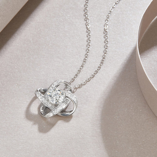 1 Carat Moissanite Pendant Necklace – S925 Silver Platinum-Plated Chain